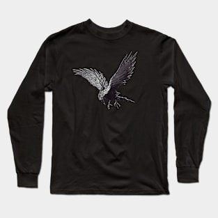 Crow Abstract Art Long Sleeve T-Shirt